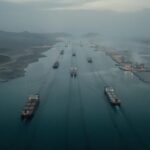 GAME-CHANGER: Forgotten Nation Offers Military Help… Aerial view of cargo ships navigating a shipping channel