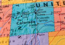 Map of Colorado and surrounding states.